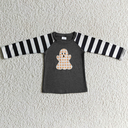 Rts Baby Girl Clothes Ghost Embroidery Halloween Girls Outfits GLP0180 BT0063