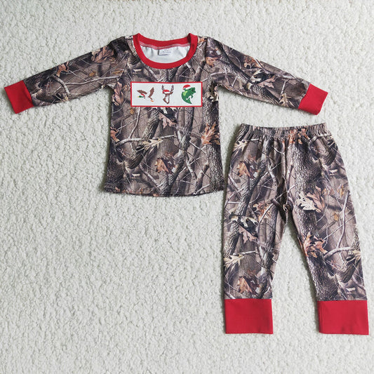 Fall Boys Pajamas Set Long Sleeve Sleepwear Sibling Pajamas Girls Nightwear 6 A9-13-1 6 C9-4