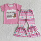 Fashion Baby Girl Clothes Set Short Sleev T-shirt Bell Bottom Boutique Outfits GSPO0054