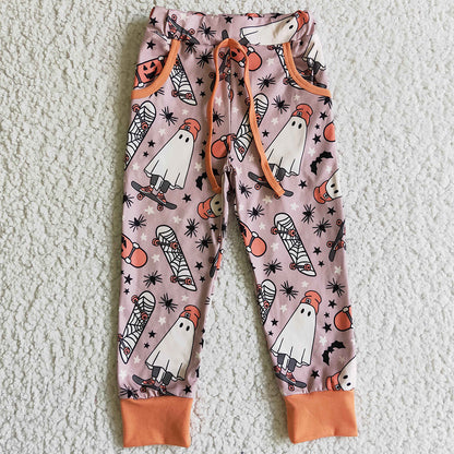 Boutique Girls Pants Halloween Ghost Print Toddler Baby Girls Pants P0024