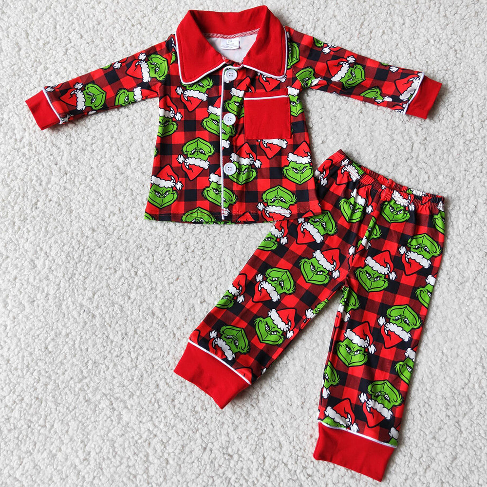 Kids Designer Clothes Boys Pajamas Set Christmas Boutique Baby Boys Sleepwear 6 B1-25