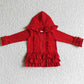 Red Girls Coat Hoodie Top Jacket Cotton GT0019