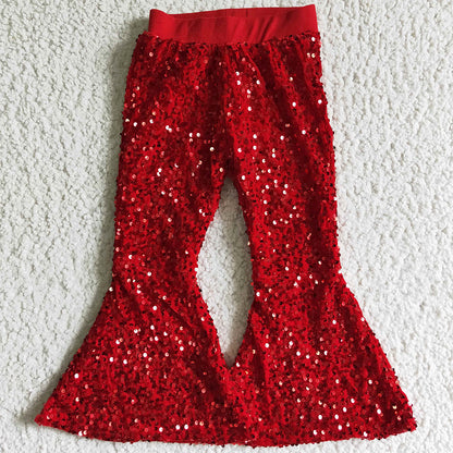 Fashion Baby Girl Clothes Merry Christmas Outifts Long Sleeve Girl Hoodie Top Sequins Bell Pants Set Boutique GT0060 B4-11