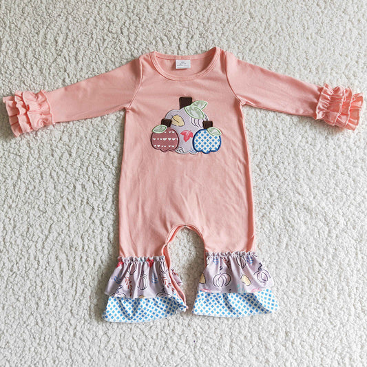 Hot Sale Toddler Baby Girl Romper Long Sleeve Halloween Embroidery Rompers GLP0209 LR0152