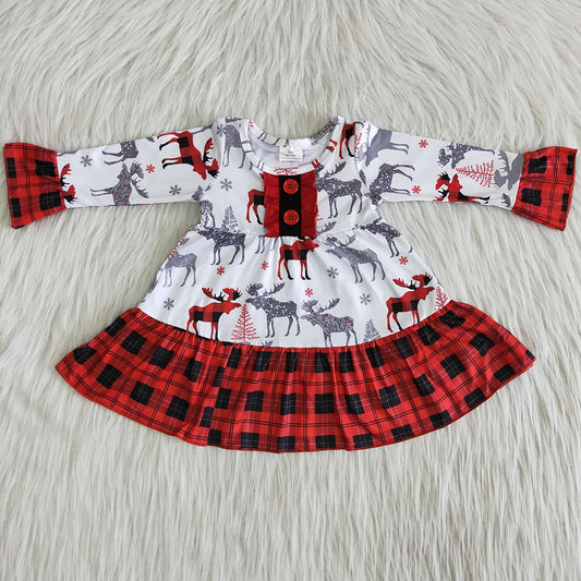 Christmas Boutique Girls Clothes Set with Cute Girls Dress Long Sleeve Baby Girls Romper Fashion Kids Sibling Clothing 6 A24-3