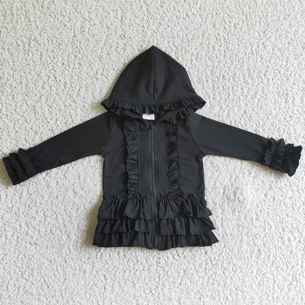 Boutique Girls Coat Hoodie Top Cotton Black Baby Girl Jacket GT0016