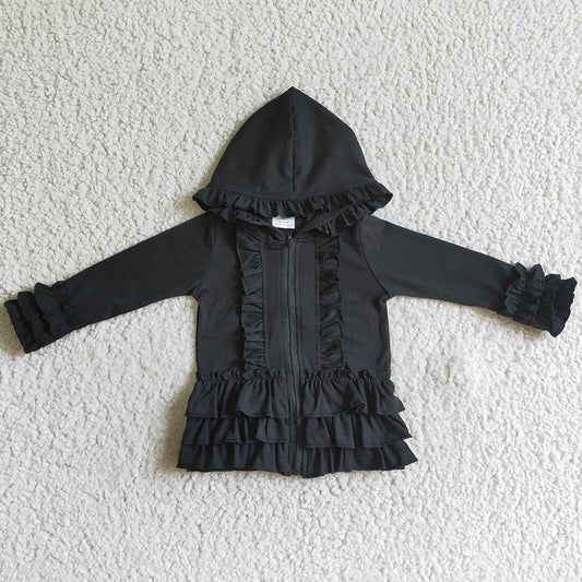 Boutique Girls Coat Hoodie Top Cotton Black Baby Girl Jacket GT0016