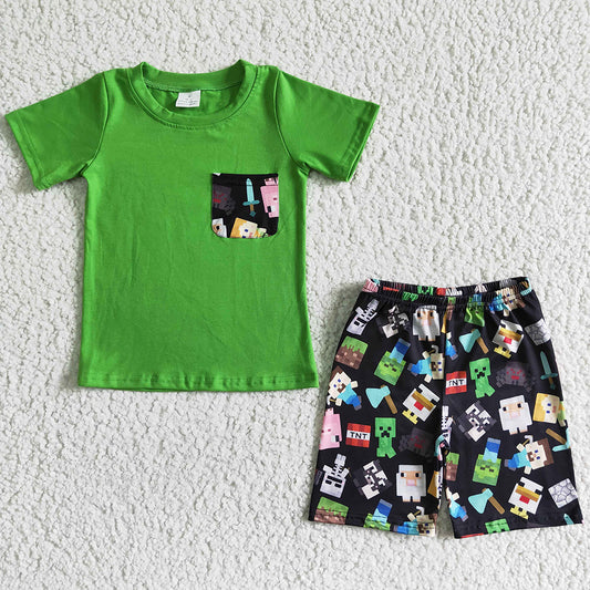 New Design Boys Summer Clothing Sets Cute Baby Boy Clothes Milk Silk High Quality Kids Boutique Clothing BSSO0078