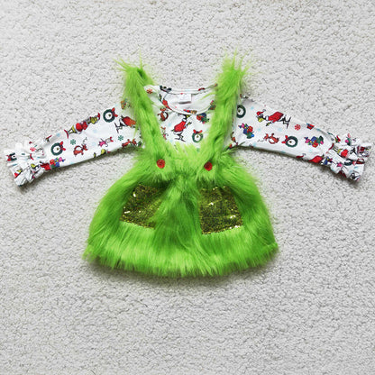 Christmas Boys Clothes Suspender Pants Set Boutique Outfits 6 B0-4