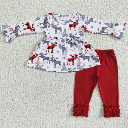 Cute Infanr Baby Girls Romper Christmas Girl Clothes Set with Dress Kids Sibling Clothing 6 A22-9