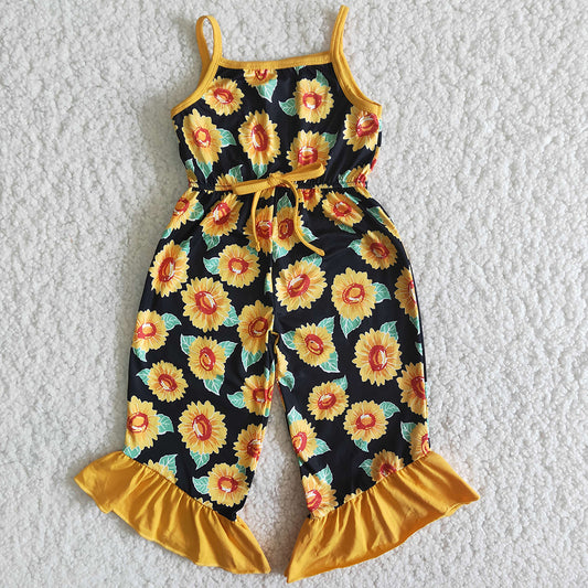 Wholesale Baby Girls Jumpsuit Sunflower Lovely Girls Rompers Jumpsuit B14-22