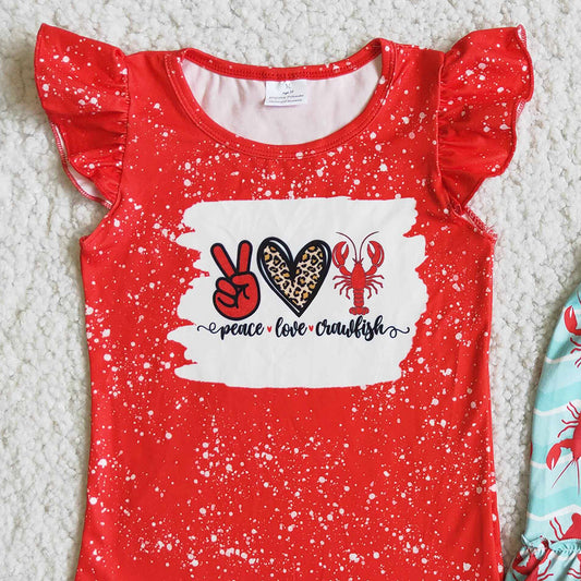 Fashion Baby Girls Clothing Lobster Spring Summer Kids Outfits Girls Clothes Set D12-13