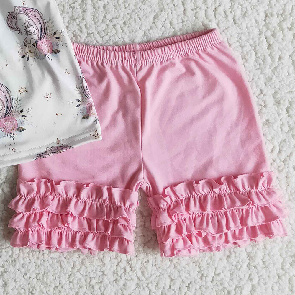 Summer Baby Girls Clothes Short Sleeve Icing Shorts Girls Boutique Outfits Wholesale Kids Clothing A6-9-1