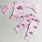 Pink Cute Baby Girls Christmas Clothing Santa Claus Boutique Toddler Girls Clothes Set 6 C9-23