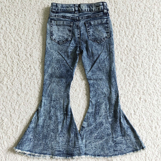 New Arrival Baby Girls Jeans Bell Bottom Pants High Quality Kids Girls Denim P0008