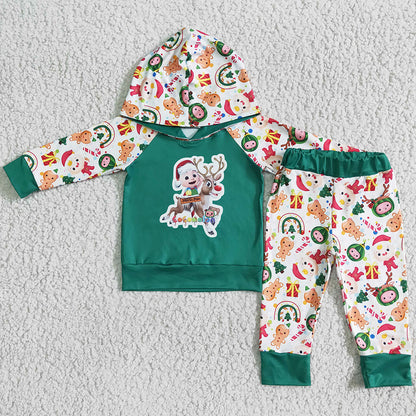 Cute Baby Boys Clothes Hoodie Set Christmas Boutique Kids Clothing Girls Boys Sibling Outfits 6 B6-39