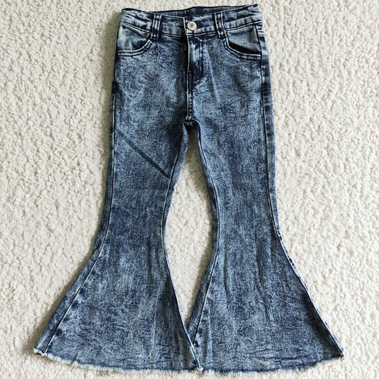 New Arrival Baby Girls Jeans Bell Bottom Pants High Quality Kids Girls Denim P0008