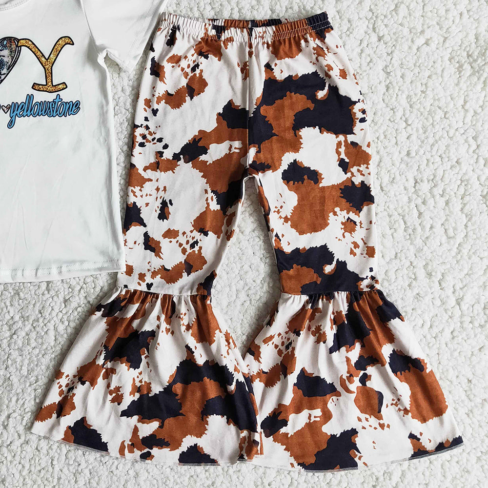 Hot Sale Kids Designer Clothes Girls Bell Pants Set Spring Summer Toddler Girl Clothes Boutique Kids Clothing Children Outfits E11-13