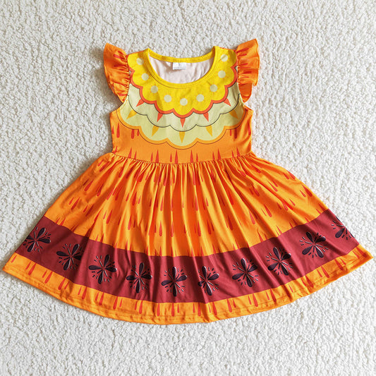 Fashion Baby Girls Dresses Short Sleeve Boutique Girls Dress Girls Twirl Dress GSD0006