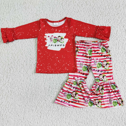 Christmas Baby Girl Clothes Bell Bottom Pants Outfits Boutique Girls Outfits 6 C6-17