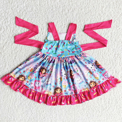 Boutique Kids Clothes Girls Dresses Cute Baby Girls Twirl Dresses E14-2 3.11
