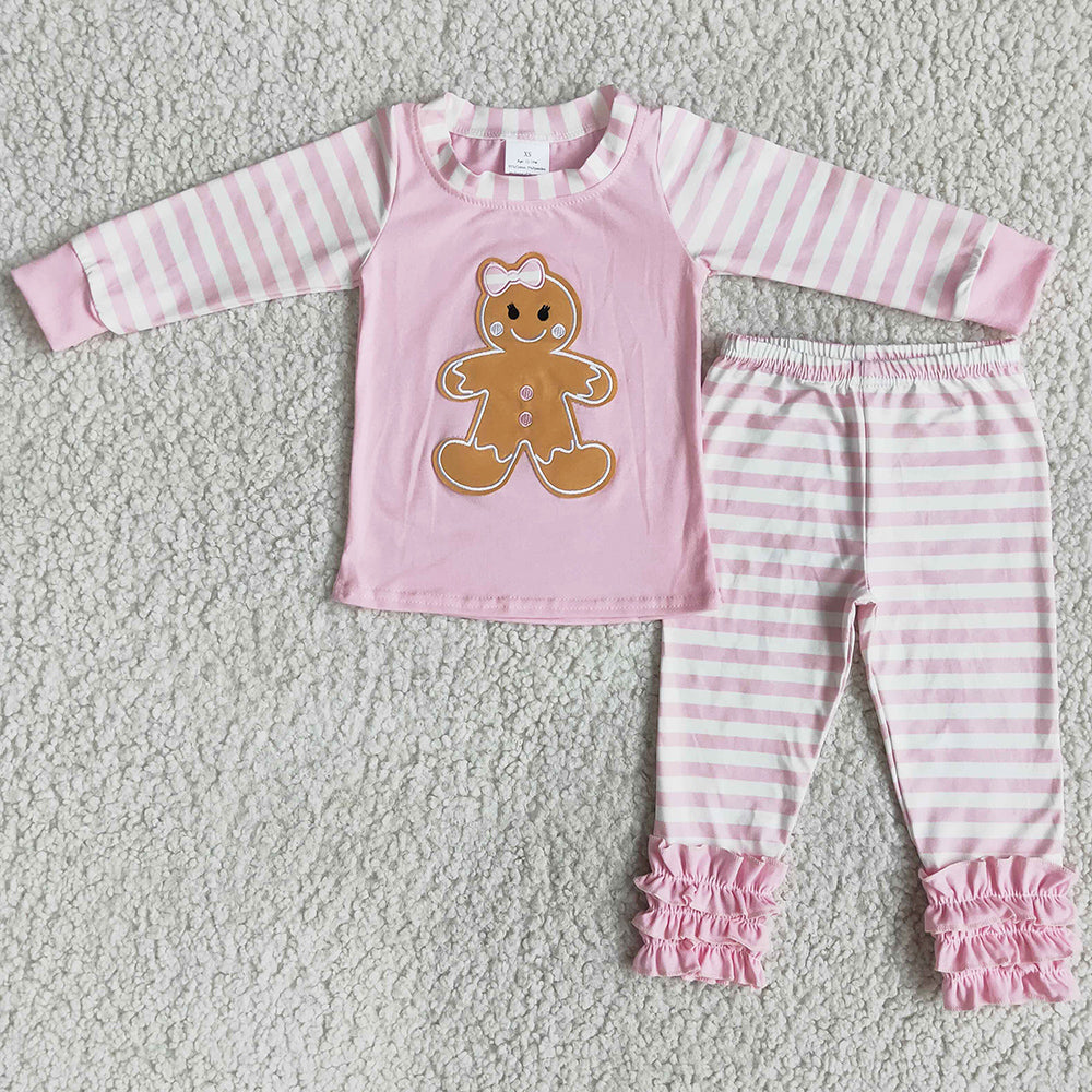 Fashion Baby Girls Pajamas Set Fall Christmas Boutique Kids Pajamas Boys Sleepwear Gingerbread Cute Girls Boys Pajamas Nightwear 6 A7-26