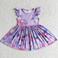 Fashion Kids Clothes Girls Dresses Short Sleeve Twirl Dress GSD0003
