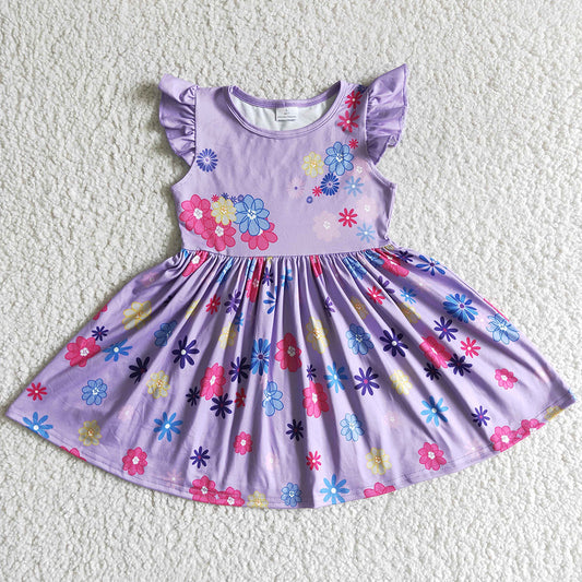 Fashion Kids Clothes Girls Dresses Short Sleeve Twirl Dress GSD0003