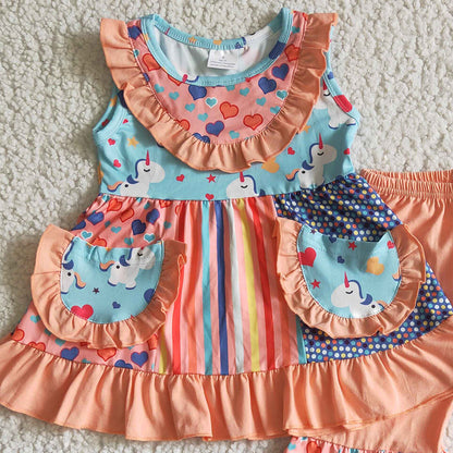 Toddler Baby Girl Clothes Cute Girls Boutique Clothing 2Pcs Boutique Outfit Wholesale A7-23