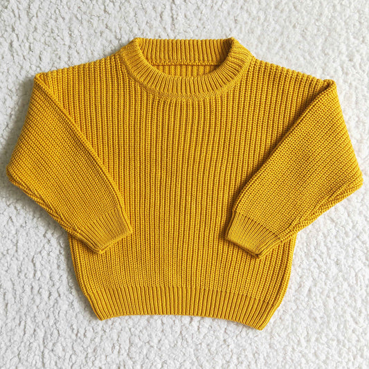 Cute Fall Winter Girls Sweater Yellow GT0034