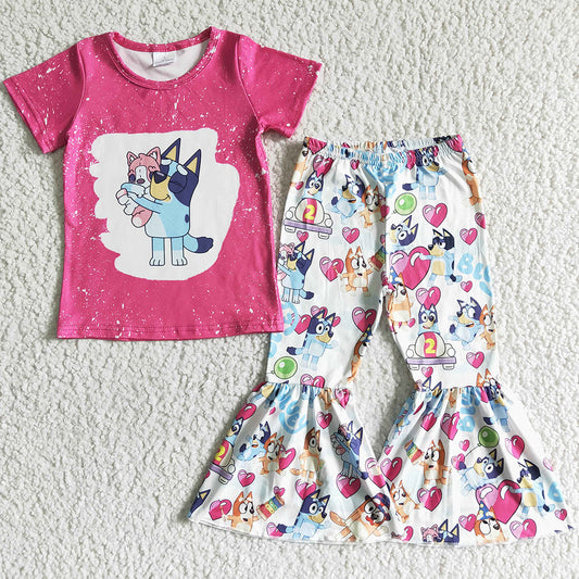 Boutique Baby Girls Clothes Bell Pants Set Cartoon Print Cute Girls Clothing GSPO0066