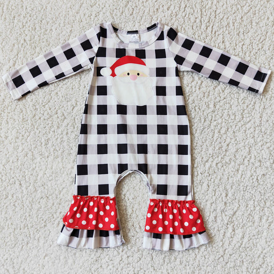 Santa Claus Print Cute Girls Clothing Set Boutique Kids Baby Christmas Outfits 6 A8-14