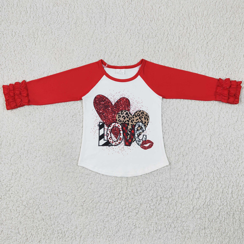 Valentine's Day Boutique Girls Clothes Top Love Print Girls Top GT0072