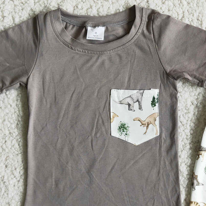 Boutique Baby Boy Clothes Summer Kids Outfits Dinosaur Boys Clothing Sets D11-12