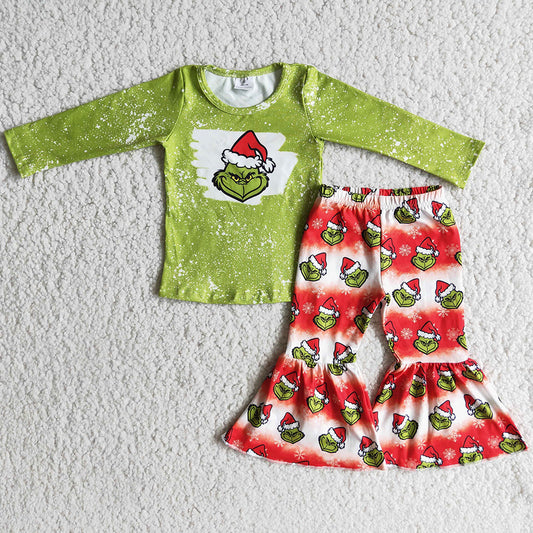 Cute Baby Girls Clothes Set Christmas Kids Girls Bell Bottom Pants Outfits 6 B7-21