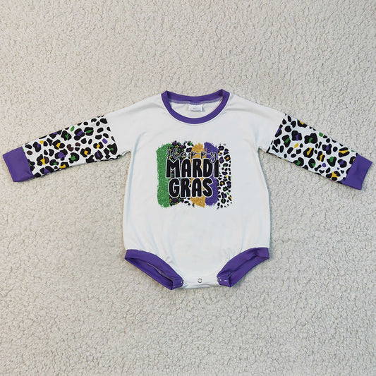 Mardi Gras Infant Baby Romper Leopard Fashion Girls Clothing LR0226