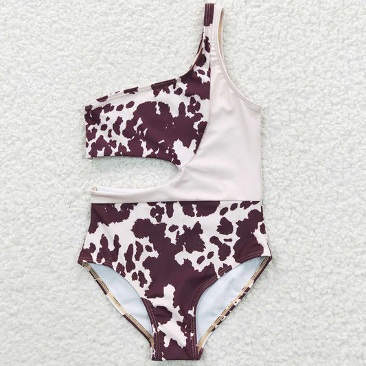 Baby Girls Swimsuit Cow Print One Pieces Swimsuits S0129