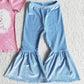 New Fashion Baby Girls Clothes Easter Jesus Boutique Girls Clothing Short Sleeve Velvet Bell Pants Set Wholesale Children Outfit E12-11