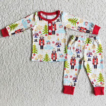 New Fashion Kids Designer Clothes Boys Pajamas Set Christmas Boutique Boys Pajamas Matched Girls Sleepwear Pajamas 6 A6-20