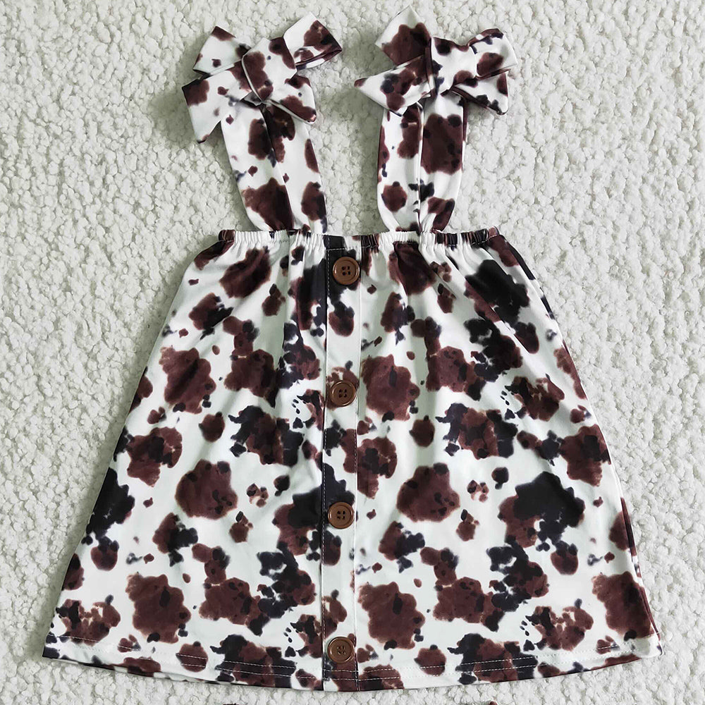 New Fashion Kids Designer Clothes Girls Summer Outfits Cow Print Cute Baby Girls Clothes Set Boutique Kids Clothing Wholesale GSSO0037