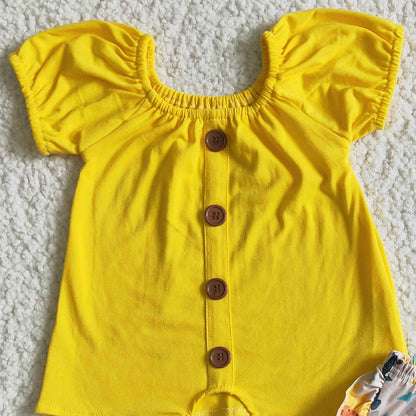 Hot Sale Kids Designer Clothes Girls Summer Outfits Flowers Print Boutique Baby Girls Clothes Shorts Sets Wholesale Kid Clothing GSSO0035