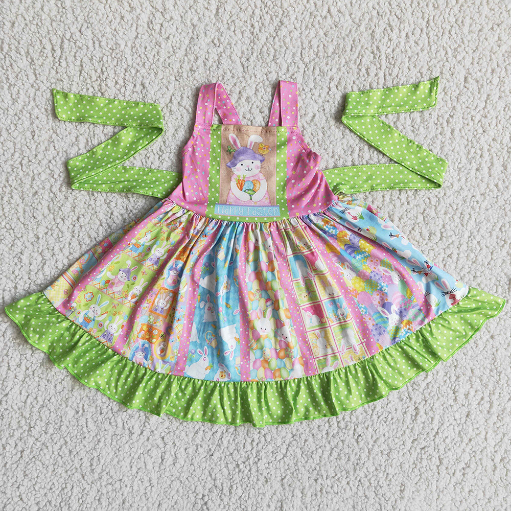 Easter Baby Girls Dresses Cute Bunny Girls Twirl Dresses A16-13