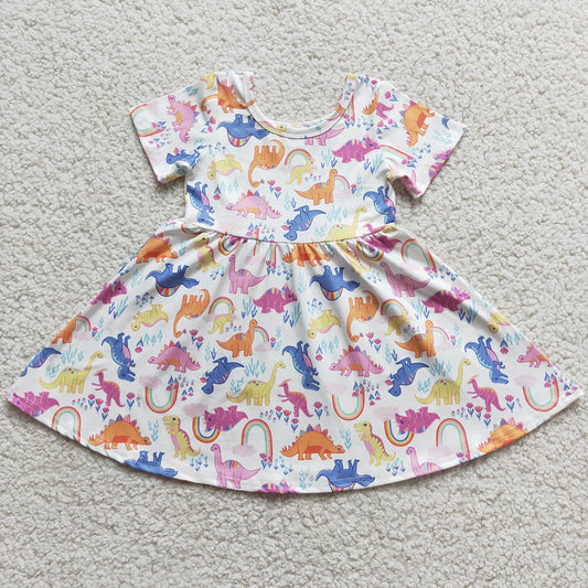 Hot Sale Baby Girls Dress Dinosaur Cute Little Girl Dresses E3-13