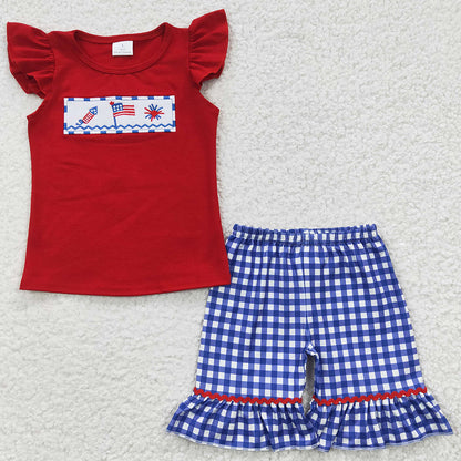 Boutique Boys Clothes July 4th Baby Boy Summer Outfits GSSO0193 BSSO0176