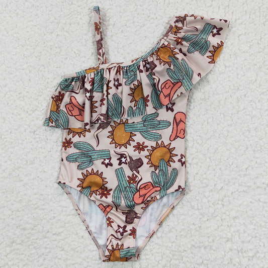 Baby Girls Swimsuit Summer Western Cactus One Piece Swimsuits S0034