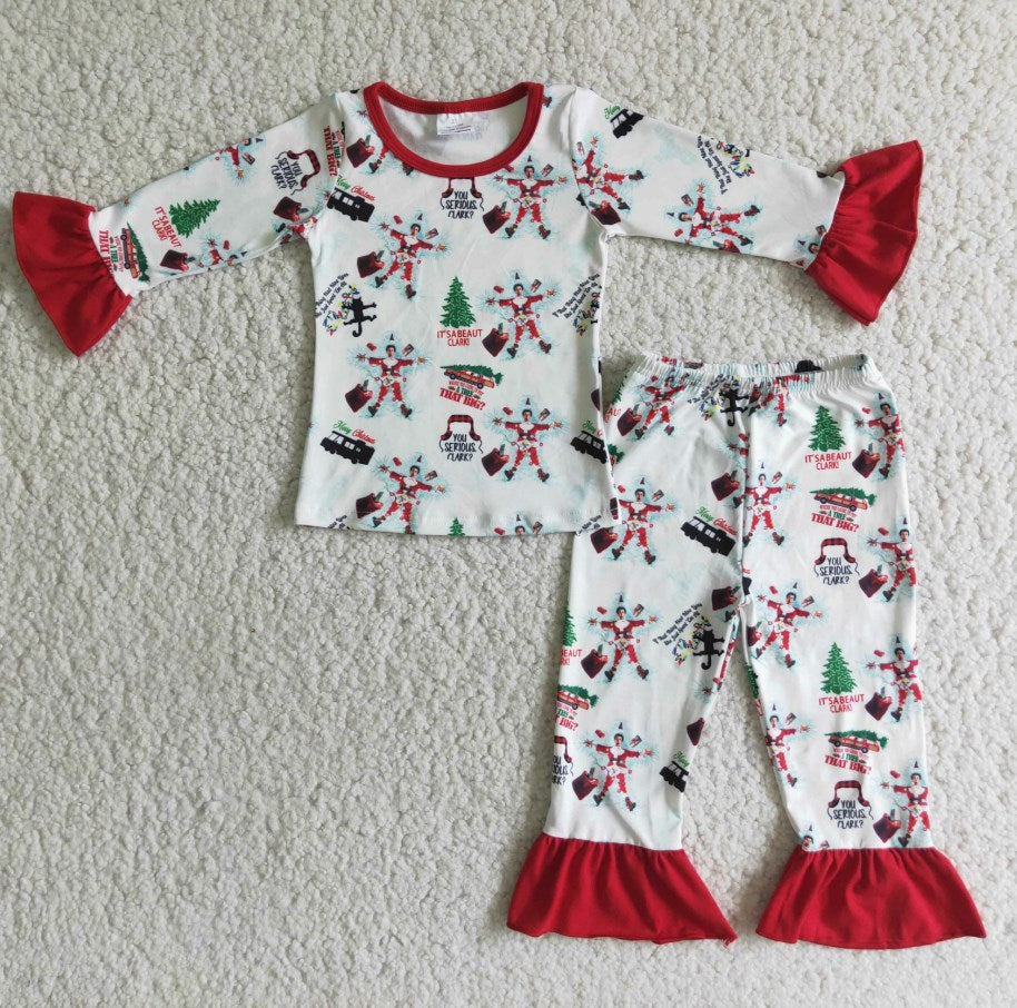 Christmas Tree Print Boutique Kids Boys Pajamas Set Long Sleeve Toddler Baby Boys Pajamas Sleepwear Girls Nightwear Pajamas 6 C11-16