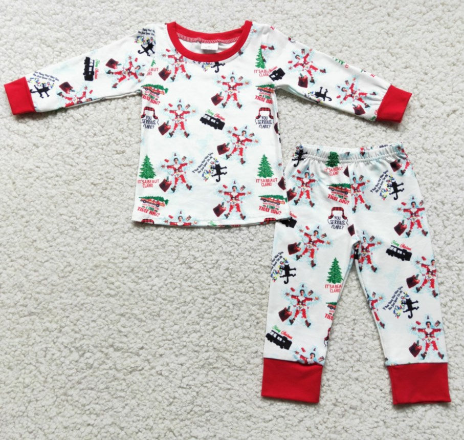 Christmas Tree Print Boutique Kids Boys Pajamas Set Long Sleeve Toddler Baby Boys Pajamas Sleepwear Girls Nightwear Pajamas 6 C11-16