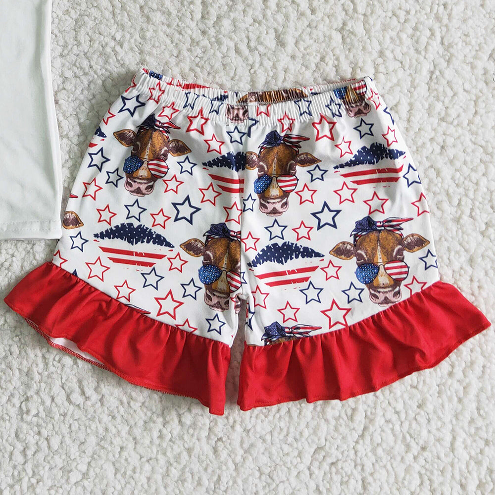 New Fashion Kids Designer Clothes Girls Summer Outfits July 4th Boutique Baby Girl Clothes Independence Day Girls Clothing Set GSSO0046