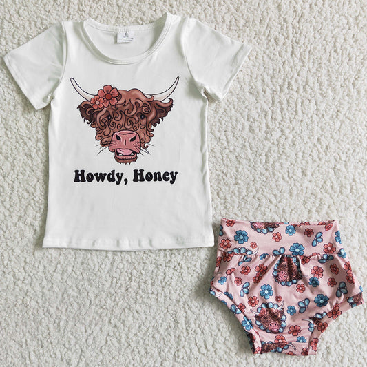 Baby Girls Summer Clothes Bummies Set Cow Print Boutique Kids Clothes Girls Boutique Bummies GBO0010
