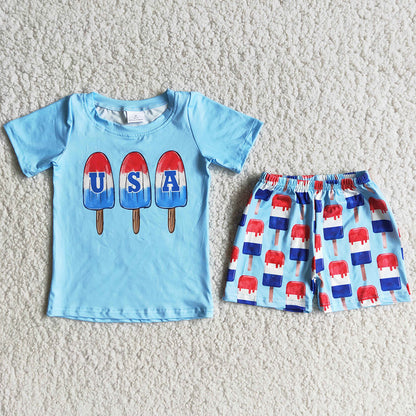 Boutique Baby Girls Clothes July 4th Fashion Kids Clothes Summer Girls Clothing Outfits Wholesale D9-29